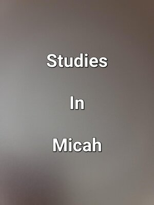 cover image of Studies In Micah